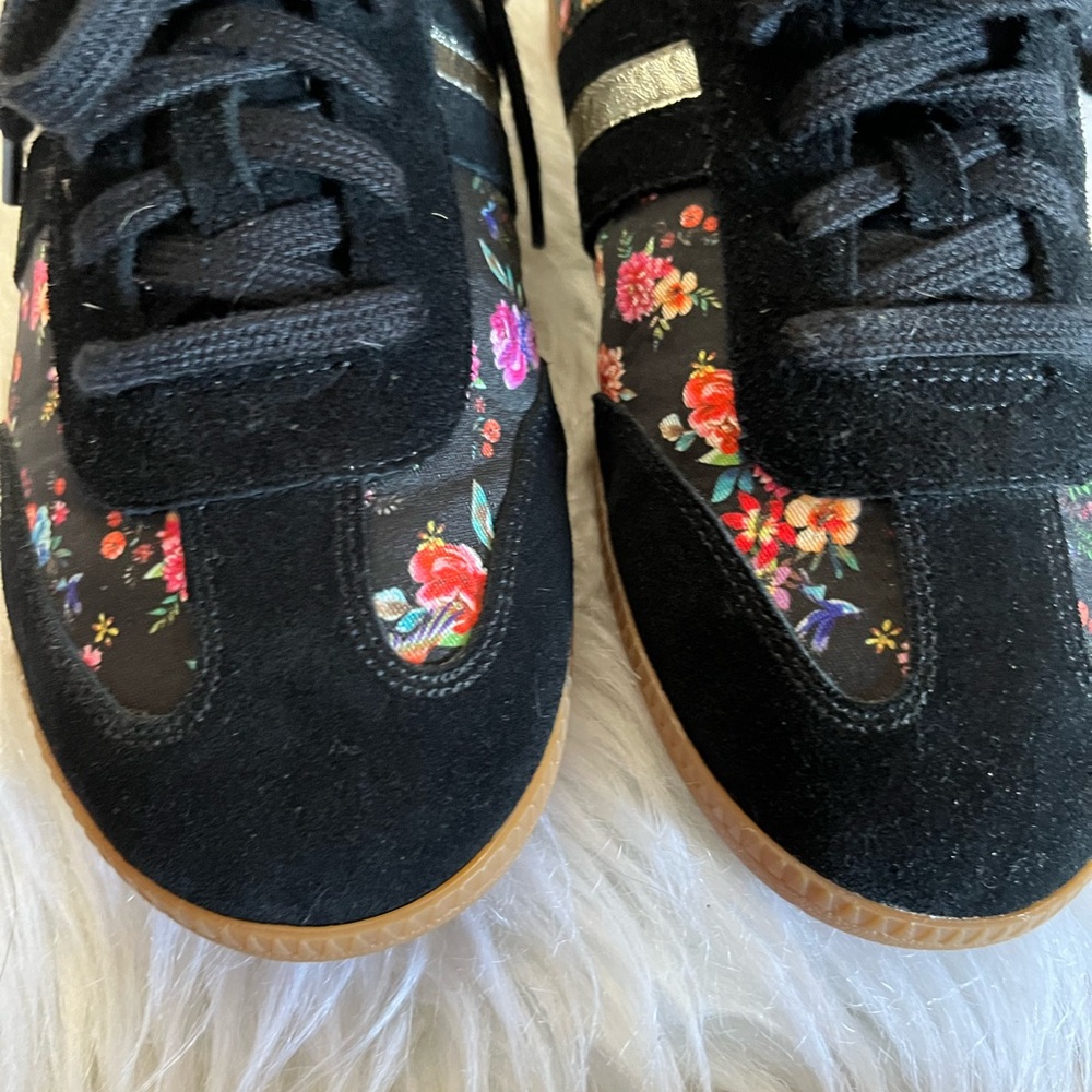 Johnny Was Black and Gold Floral Sneakers - Picture 4 of 10